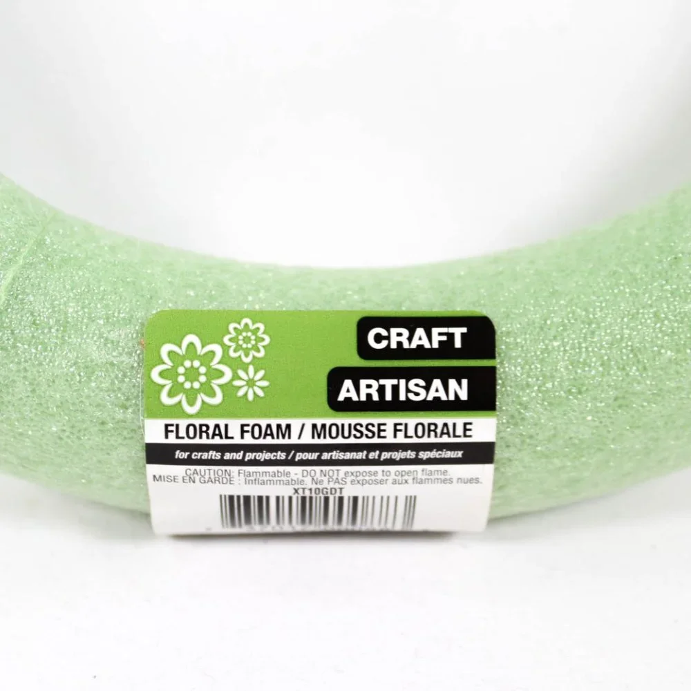 Foam Wreath Arts and Crafts Supply Green Holiday Party Décor 9.8 Inches